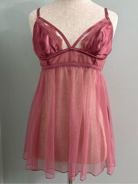 Victoria’s Secret Rose Pink Babydoll Chemise Dress S